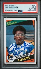 Eric Dickerson 1984 Topps Signed RC Rookie Card #280 PSA 3 Auto 10 144419497