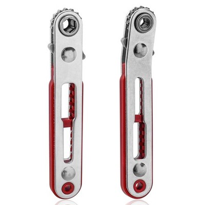 Bestgle 2pcs Mini Ratchet Wrench Set, 1/4'' Drive Socket High Torque Silver 