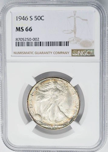 1946-S Walking Liberty Half 50c MS66 NGC 950927-2