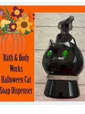 Bath Body Works Black Halloween Cat Bling Collar Foaming Hand Soap Dispenser