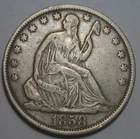 1858-O U.S. Liberty Seated Silver Half Dollar - See Pics - No Reserve!