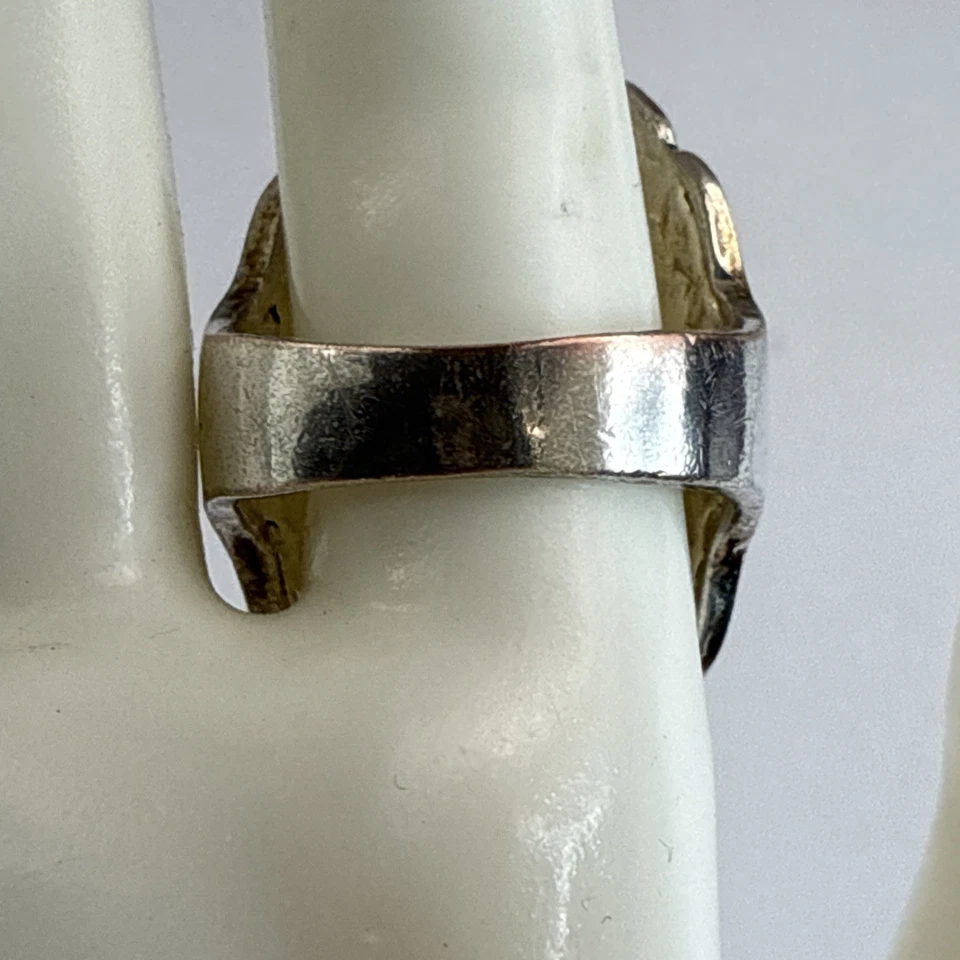 Classic Dragon Chunky Statement Ring 1.5” Silver PLATED Size 11.5 - Image 4 of 4