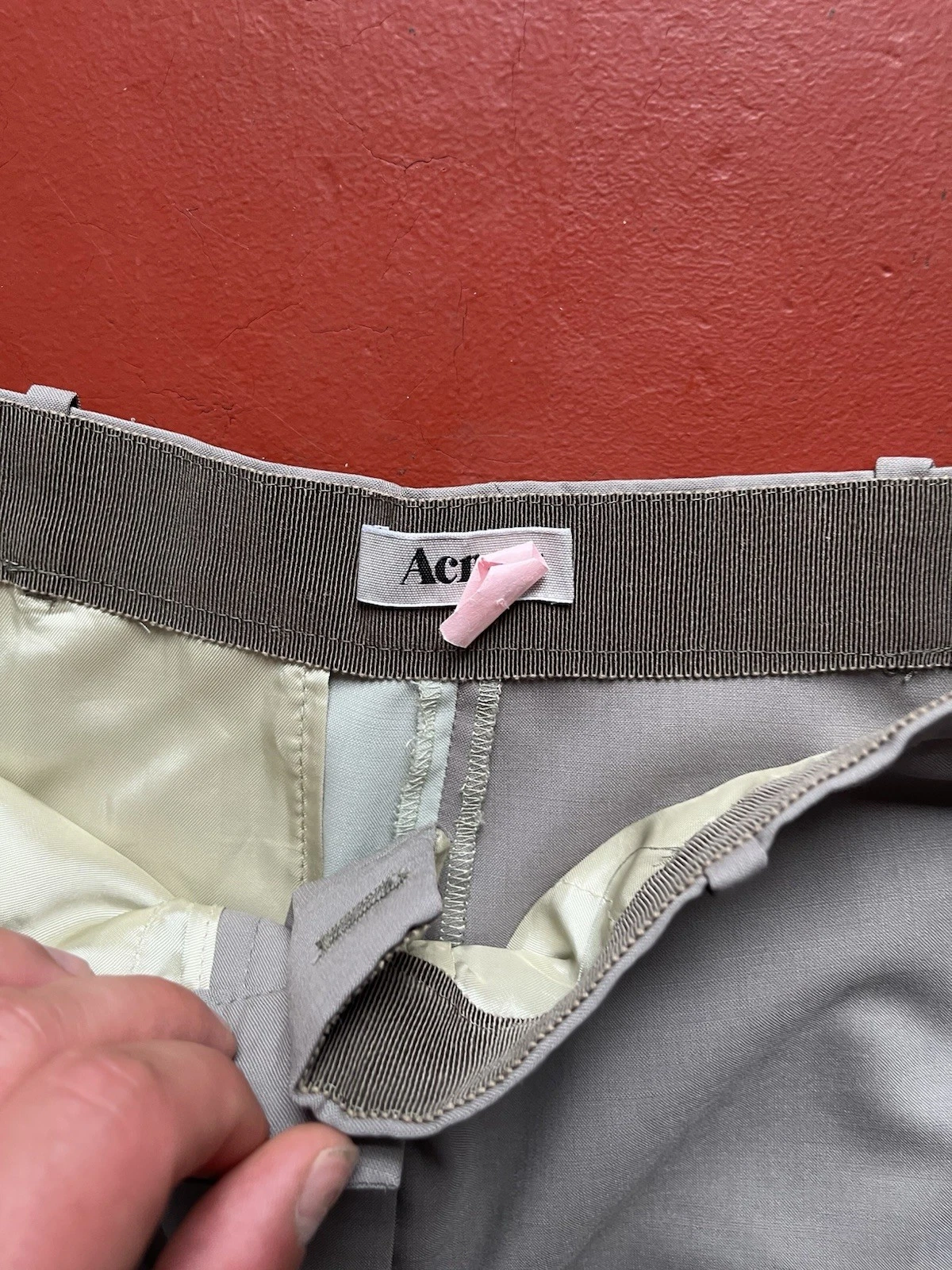 Pantaloni pantaloni Acne Studios misto lana fluida patchwork dritti slim fit