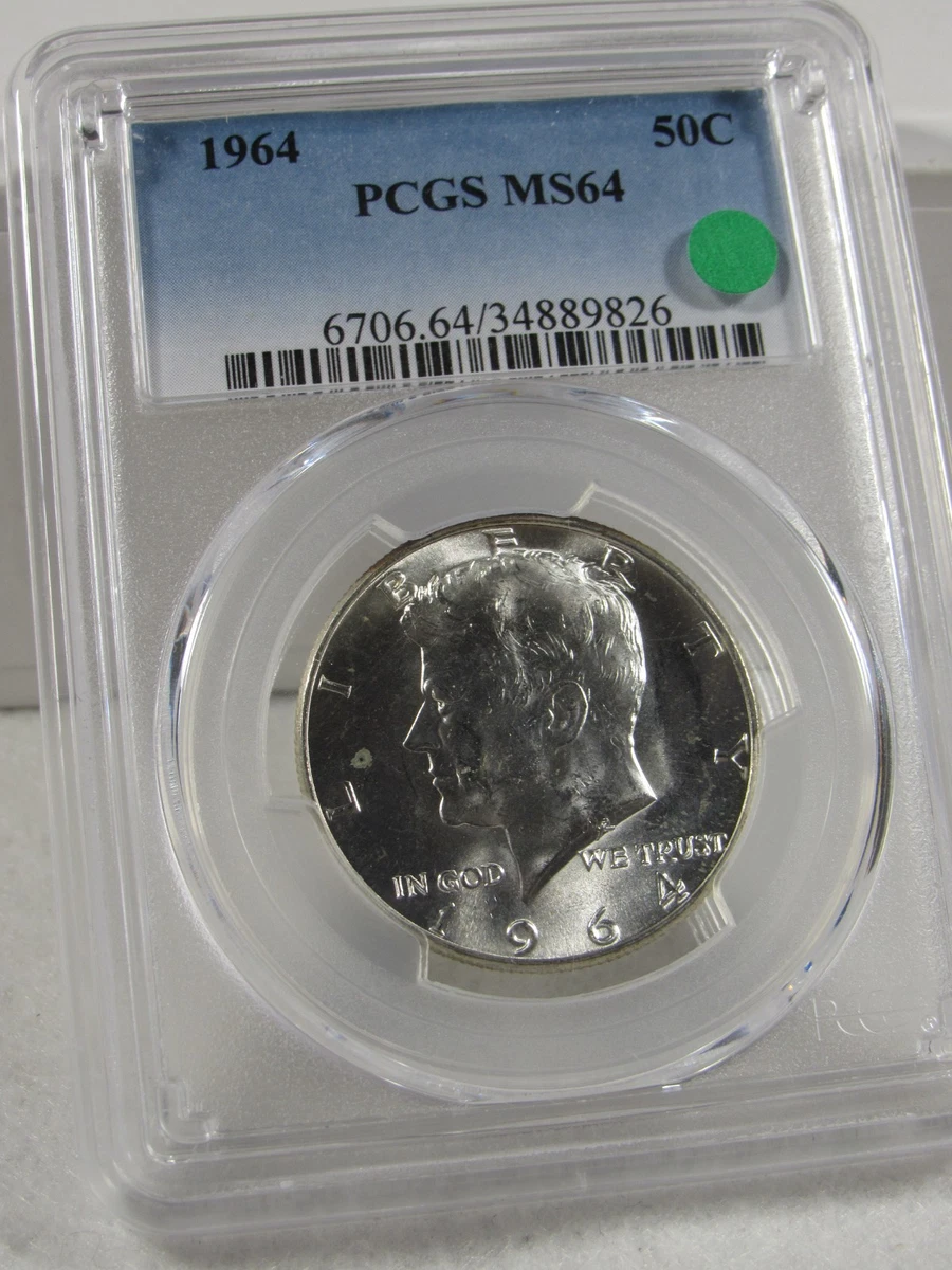 PCGS Certified MS 64 Graded 1964 Kennedy US Half Dollars (1964-Now