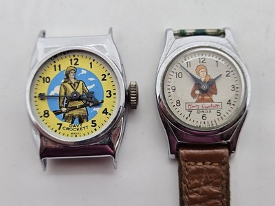 Klassisches Paar 1950's Davey Crockett Mechanisch Zum Aufziehen Uhren für Teile