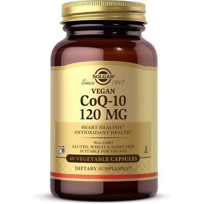 Solgar Vegan CoQ-10 120 mg, Antioxidant Health Support, 60 Vegetable Capsules