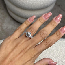 950 Platinum 4.50Ct Round Cut Lab Grown Diamond/CVD Women's Engagement Ring