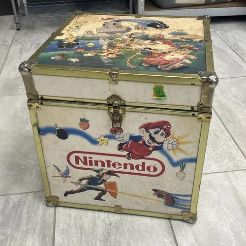 Nintendo Super Mario 3 & Zelda Wood Box Toy Chest Storage - RARE 1980s Vintage