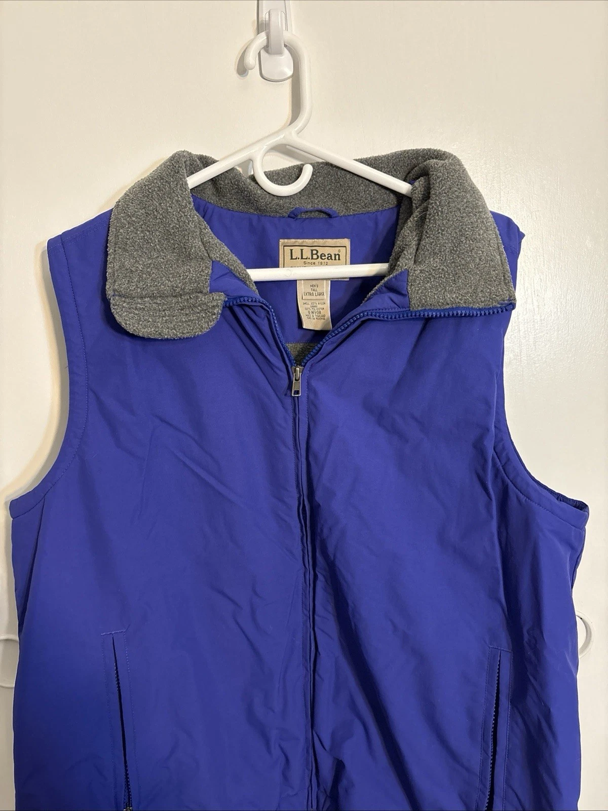 LL Bean Lined Zip Vest Outdoor Cobalt Blue / Purple Men's XL Tall