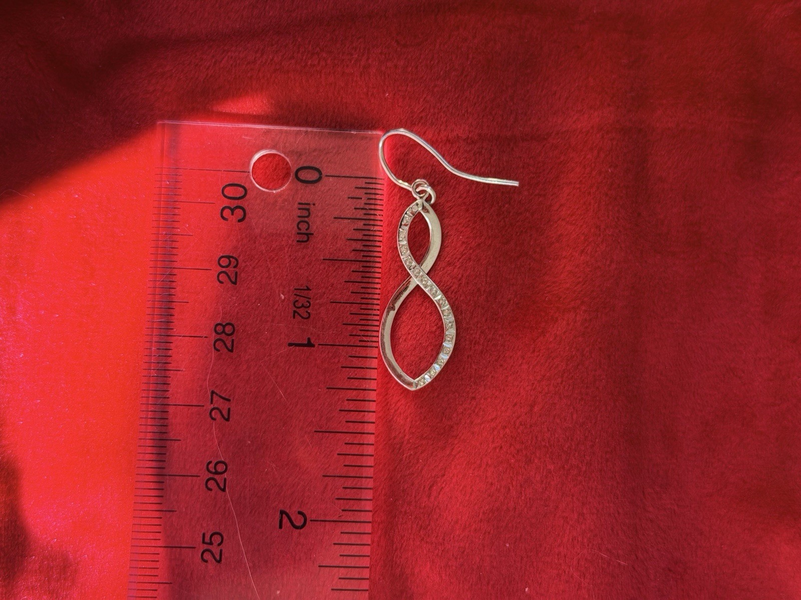 Sterling Silver - Multi-stone Infinity Earrings -… - image 3