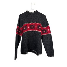 Vintage Nomadic Traders Sweater Silk Angora Blend Crew Neck Gray Size Large