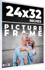 24x32 Frame Silver Real Wood Picture Frame Width 0.75 inches  Interior Frame De