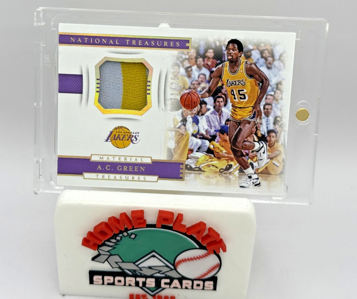 2018-19 National Treasures A.C. Green Game Worn Jersey Patch Material /25