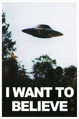 The X-Files I Want to Believe UFO Vintage Series Art Wall Poster - POSTER 20x30