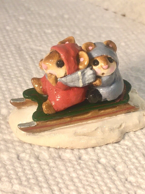 WEE FOREST FOLK  LITTLE SLEDDERS VINTAGE 1982  WITH BOX