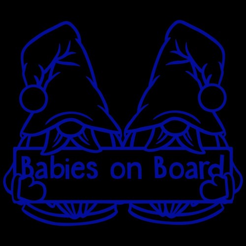 6.9" BABIES ON BOARD GONKS v2 Vinyl Decal Sticker Window Twins Boy Boys Gnome - Picture 17 of 31