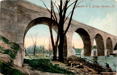 Wabash R. R. Bridge, Decatur, Ill, Callie Stewart, Powhattan Postcard