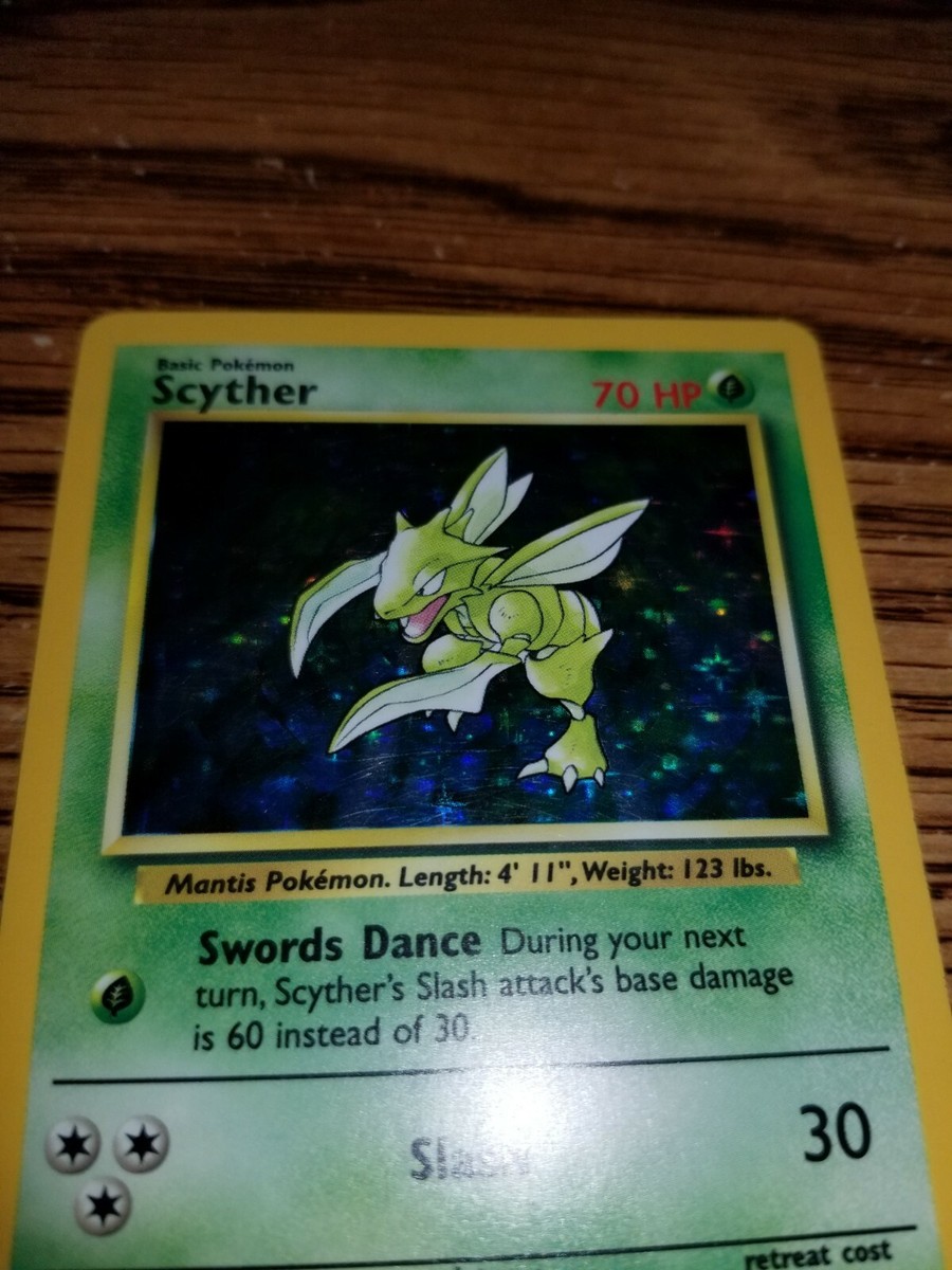 SCYTHER 10/64 No Symbol Holo Rare Jungle Pokemon Card Light Play