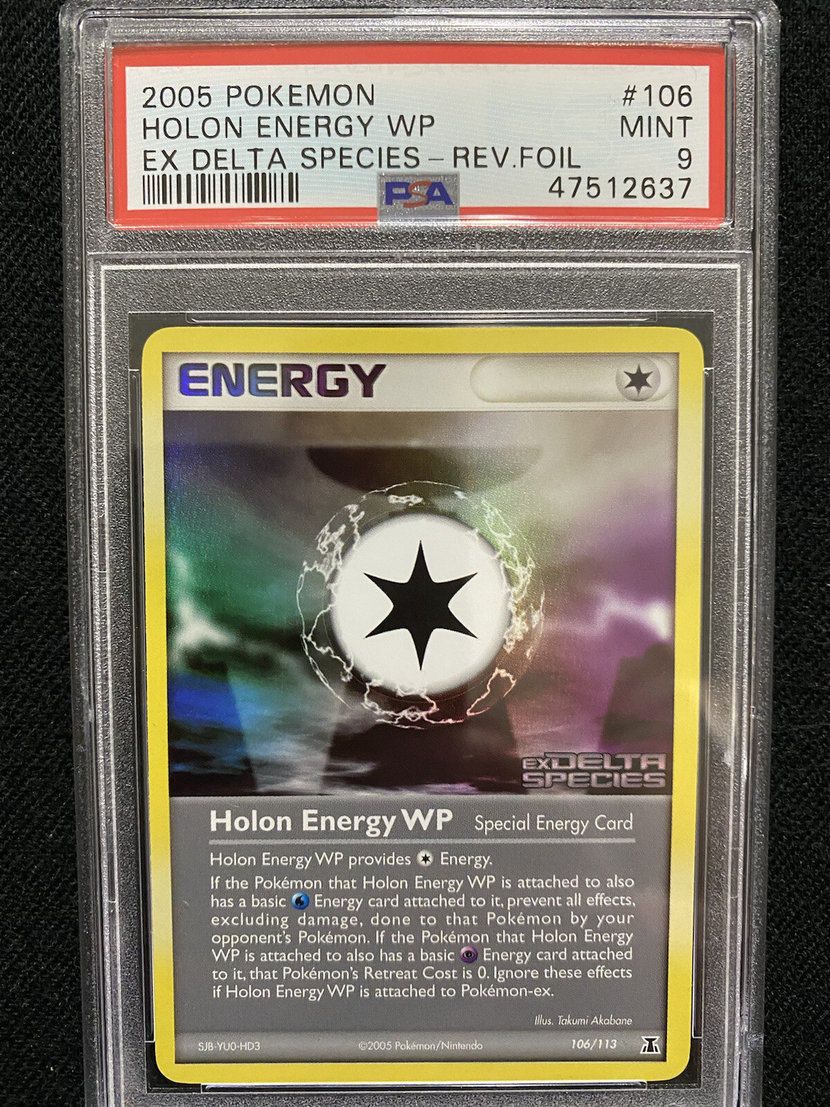 2005 Pokemon EX Delta Species Holon Energy WP Reverse Foil 106/113 PSA 9 Mint