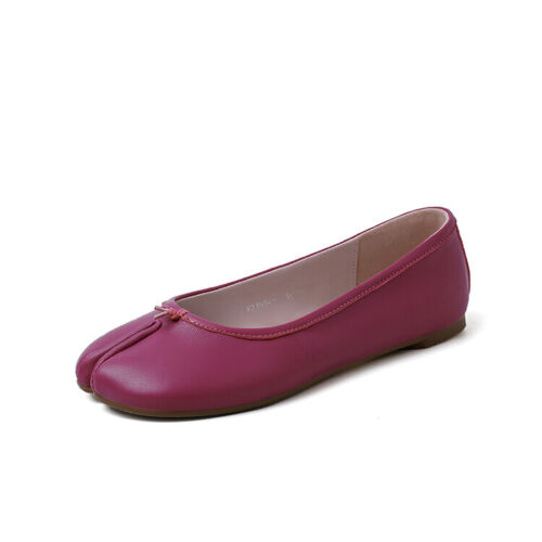 Damen-Ballerina Ballerina Ballerina Ballett Tabi 2024 modisch Lammfell Leder geteilte Zehenpartie - Bild 17 von 17