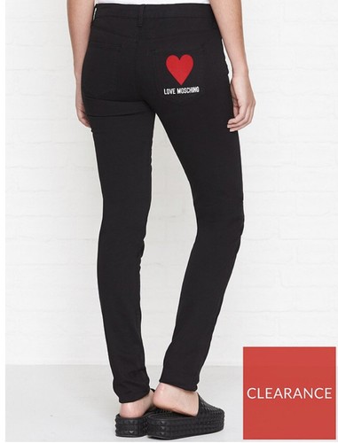 Heart Pocket Black Skinny Jeans Size 