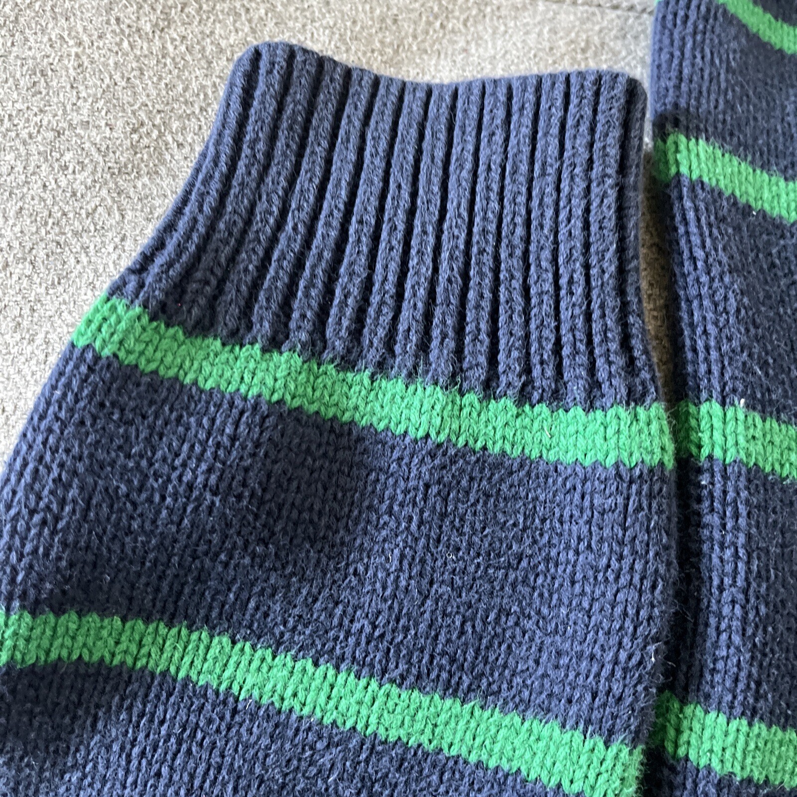 Maglione Ralph Lauren ragazzo taglia L verde blu pony 1 4 zip pullover felpa