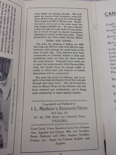 Panamakanal aus der Vogelperspektive und ausklappbare Karte von Panama - I.L Maduro 1920er - Bild 5 von 10