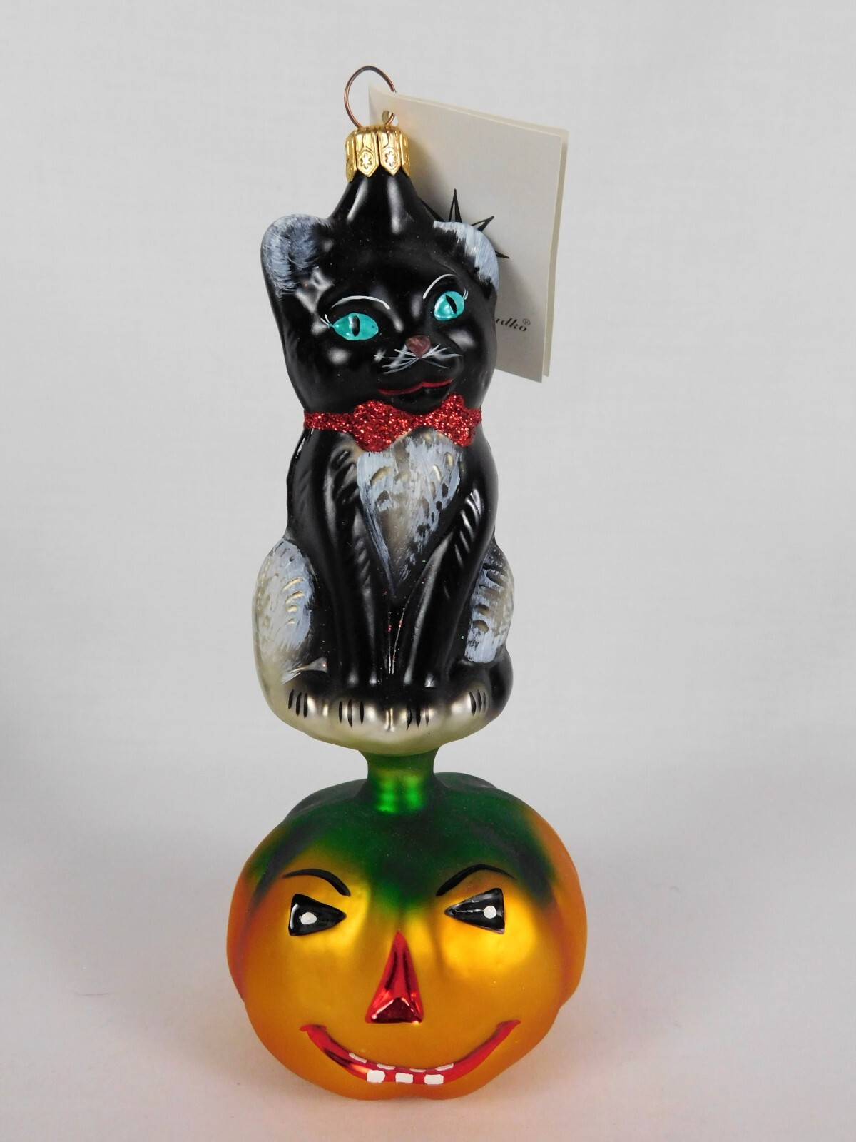 Christopher Radko 1998 KITTY PATCH Ornament Halloween Black Cat Jack O