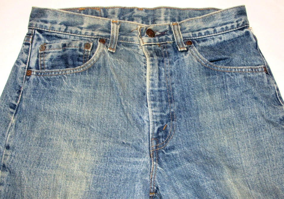 DE COLECCIÓN HOMBRE LEVIS 505 0217 AZUL DENIM JEANS/TALON 42 CREMALLERA/PESTAÑA ROJA! USA 31x34 Foto 2 de 4