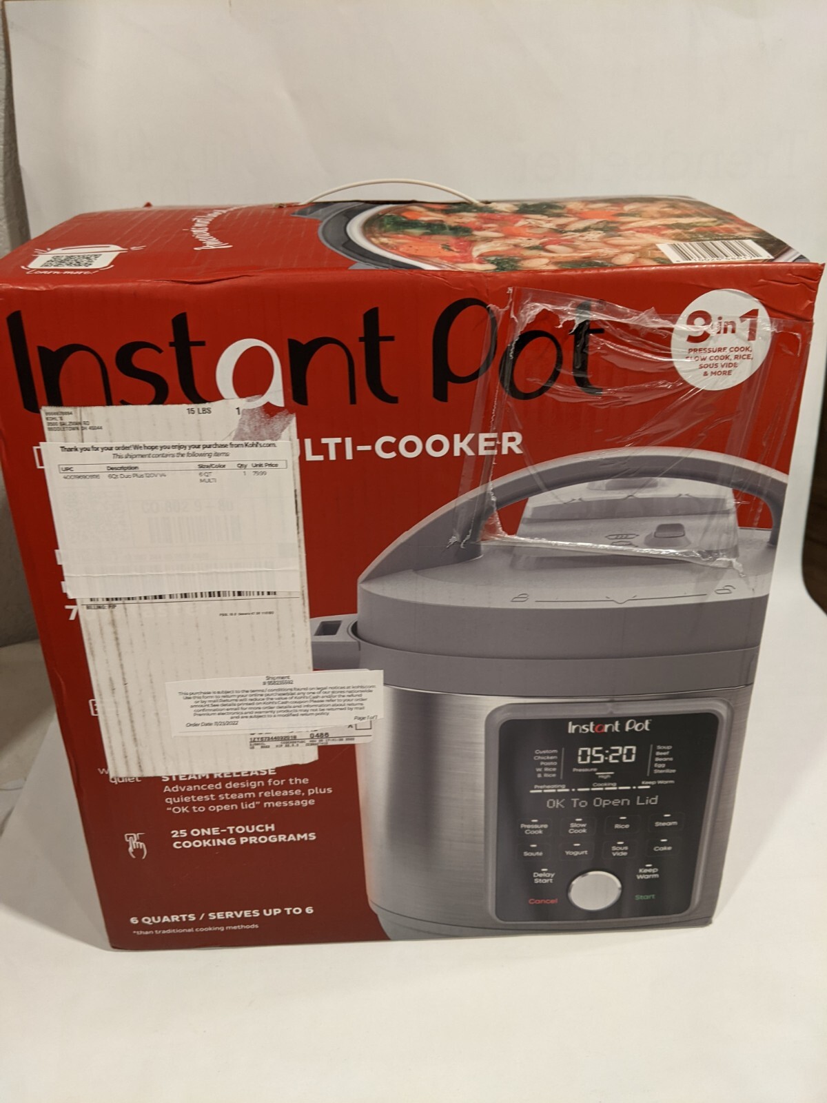 Instant Pot Duo Plus, 6-Quart Whisper Quiet 9-in-1 Electric Pressure Cooker NIB