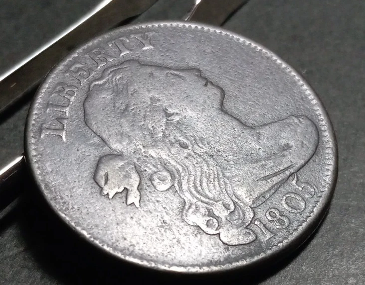 Centavo grande busto drapeado 1805 - bien circulado - F+ (C-039) Foto 3 de 4