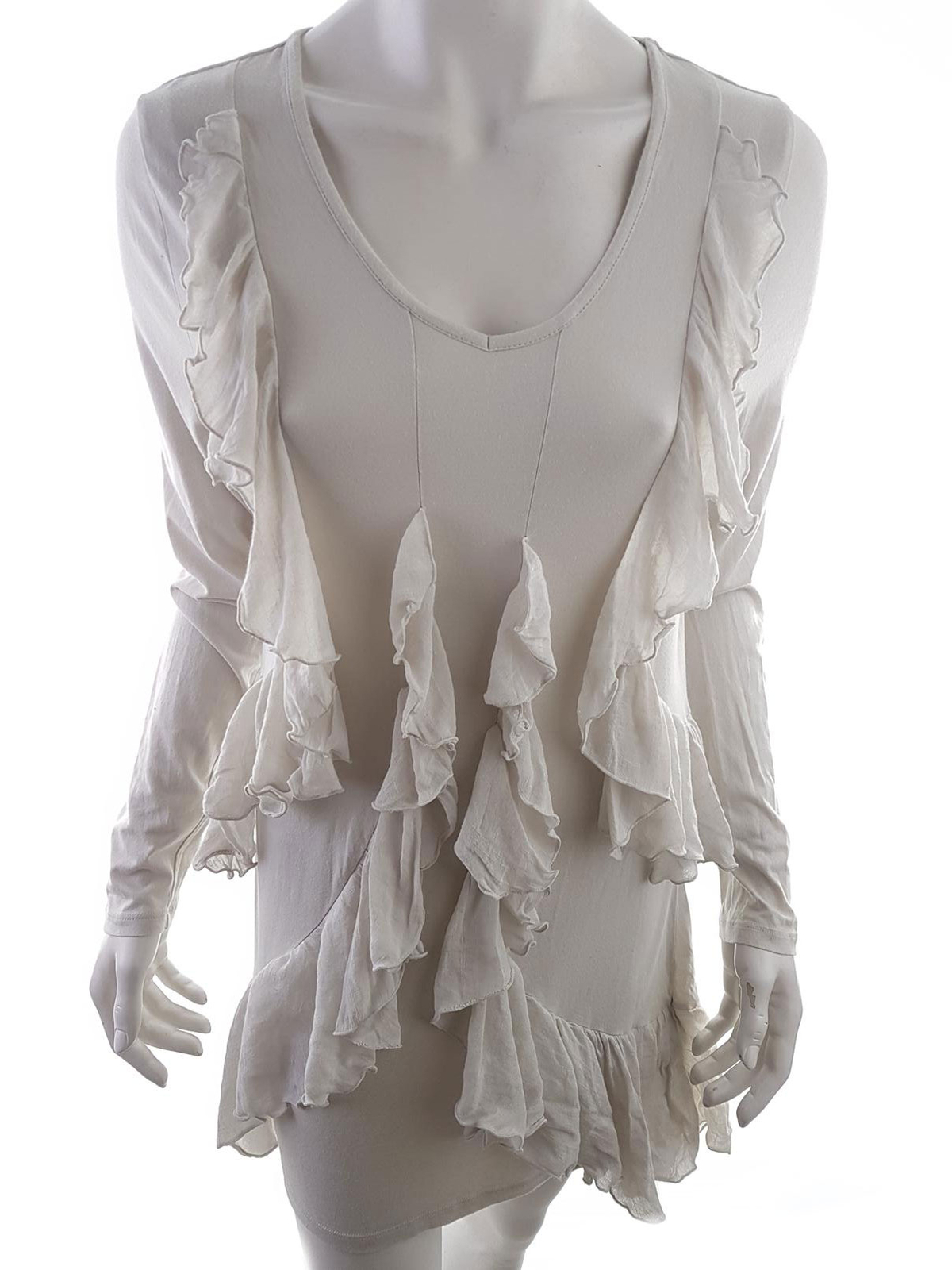 Jsfn T. M Corta Vestido bodycon Manga larga Asimétrico Volante