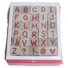 HORIZON GROUP USA ~ ALPHABET STAMP SET~ WOOD MOUNTED RUBBER STAMPS ~ NEW