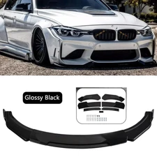 Front Bumper Lip Chin Splitter Spoiler Universal For BMW body kit Glossy Black