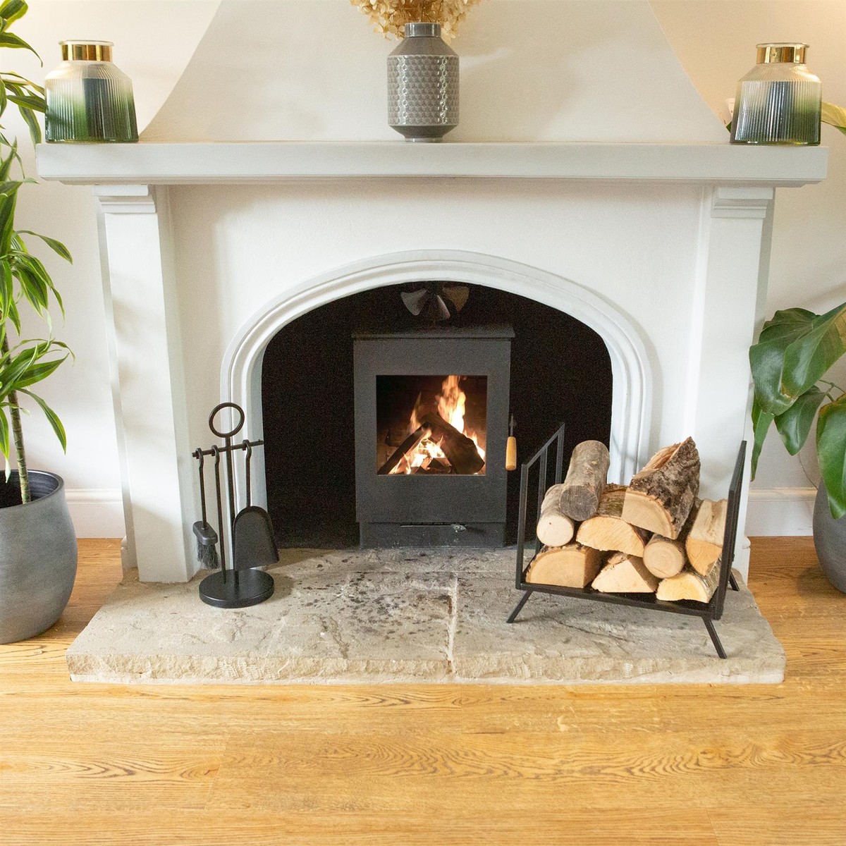4pc Midhurst Fireside Companion Set Indoor Wood Burner Companion Tools  Black | eBay