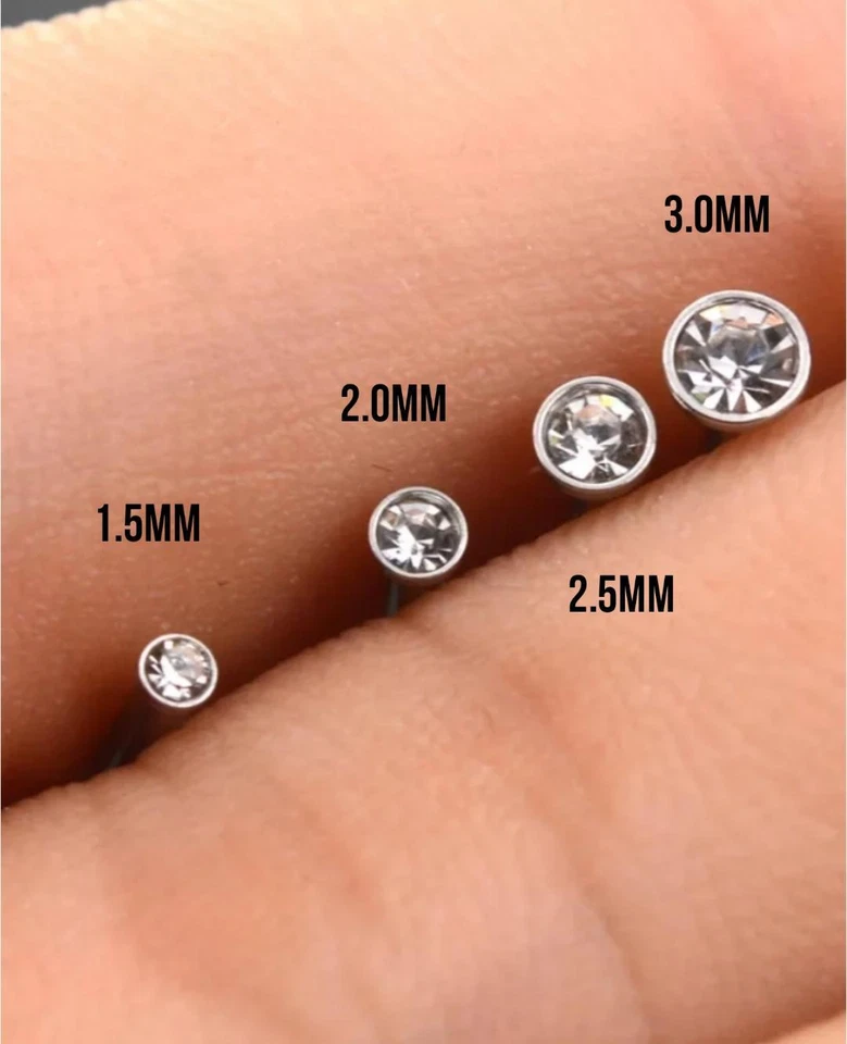 L Shaped Surgical Steel Nose Ring Stud You Choose the Gem Size 20 Gauge - Image 3 of 3