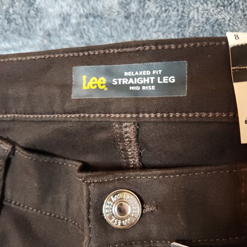 Lee Women Straight Leg Brown Pants Size 8 30x30 Medium Relax Fit NEW Comfort - Picture 3 of 12
