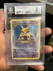 Rare Vintage Base Set Shadowless Pokemon Card Alakazam Holo 1/102 Graded BGS 2