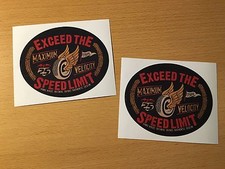 2 adesivi vintage speed sticker biker moto tracker cafe racer retrò M006