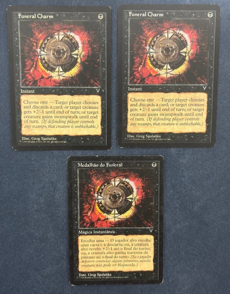 MTG 3X VISIONS FUNERAL CHARM PORTUGUESE + ENGLISH MAGIC THE GATHERING COMMON - Image 4 of 4
