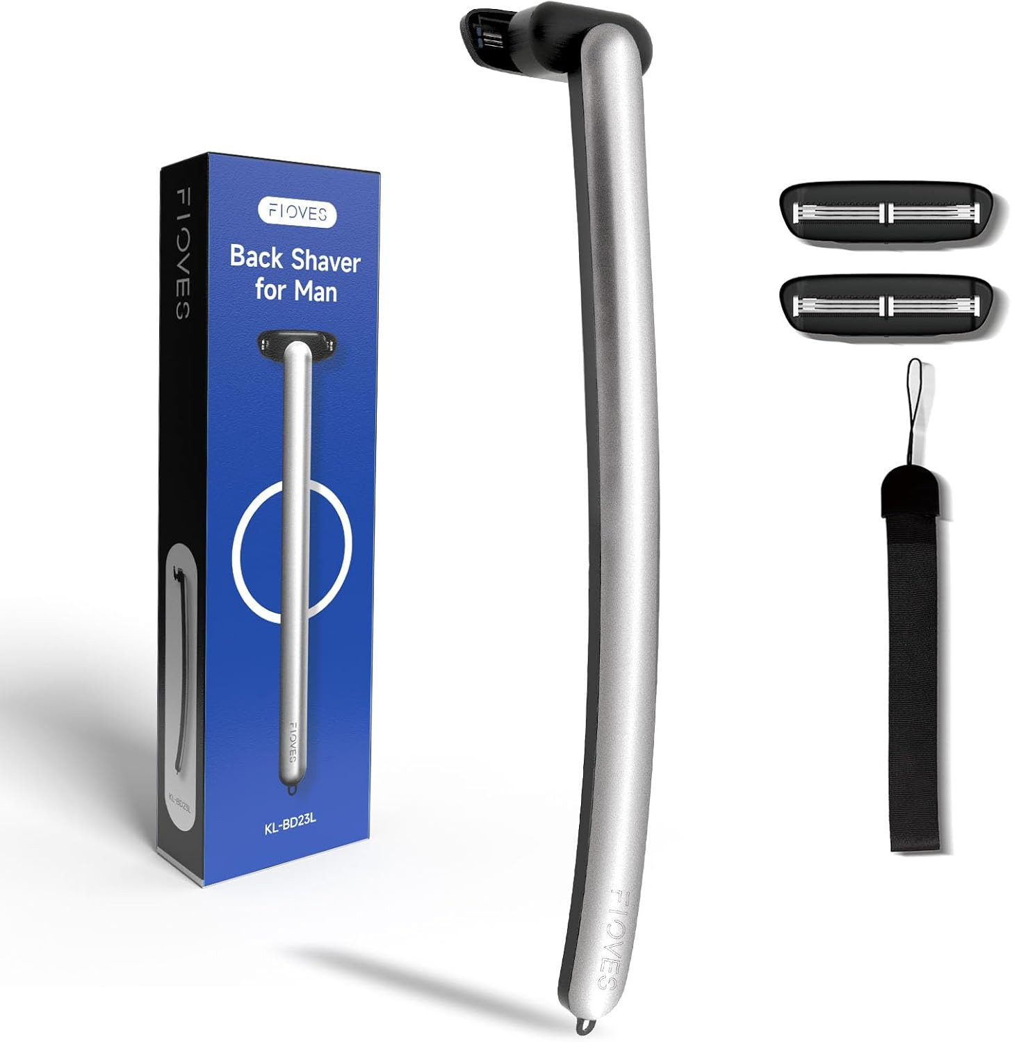 Rasoio per Schiena Uomo con 3 Lame Magnetiche - Design Ergonomico 39cm