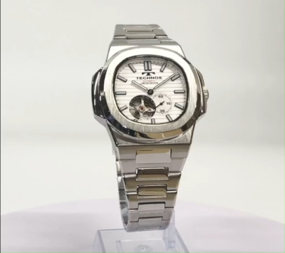 TECHNOS T9A62SS Automatic Analog White Silver | eBay