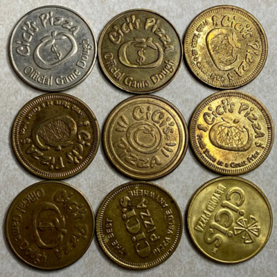Lot of 9 different Cici's Pizza Tokens Arcade game Token TL29 | eBay