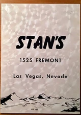 Stan's Restaurant menu from 1950's, Las Vagas, Nv.