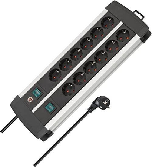 Brennenstuhl Premium-Alu-Line 12-way Ciabatta Elettrica 3m Silver