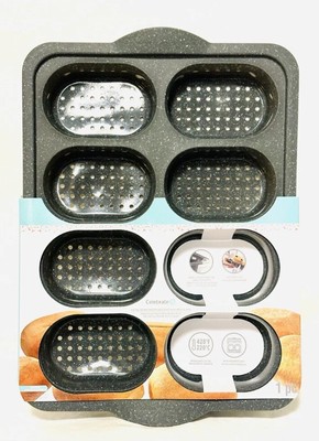 New Silicone Mini Bread Loaf 8 Cavity Baking Dish Perforated Bread Crisping Tray