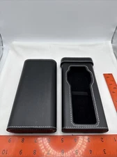 Travel Watch Case BLACK faux leather Cigar style BULK AVAILABLE - FREE SHIP!