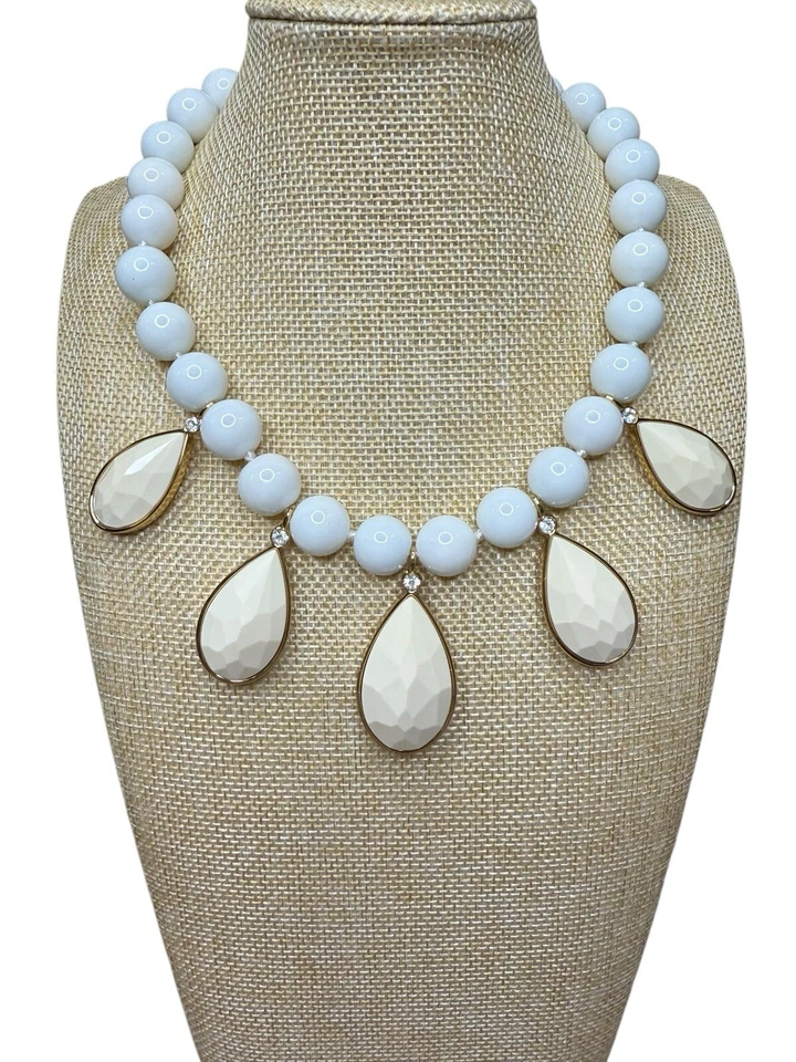 Collar llamativo Kate Spade New York oro blanco color cuentas Y2K retirado Foto 2 de 4