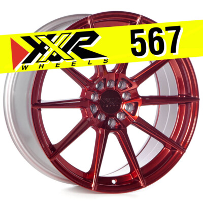 XXR 567 18X8.5 5X100 5X114.3 +20 CANDY RED WHEEL