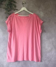 Talbots Shirt Womens Plus  1X Pink Short Sleeve Boat Neck Pullover Top Ladies